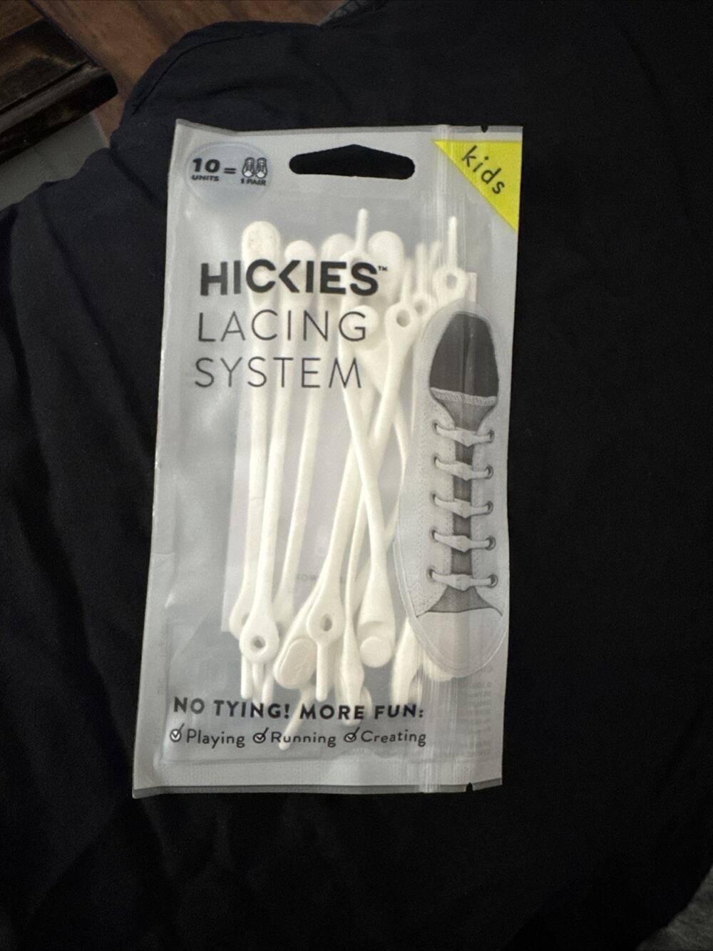 New Hickies Lacing System Elastic White Shoe Laces For Kids 10 Units = One Pair